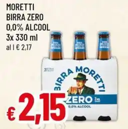 Famila Moretti birra zero 0,0% alcool offerta
