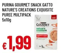 Famila Purina gourmet snack gatto nature's creations exquisite puree multipack offerta