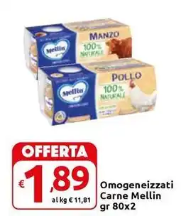Carrefour Express Omogeneizzati Carne Mellin offerta