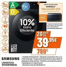 Expert SAMSUNG LAVASCIUGA WD11DB7B85GB offerta
