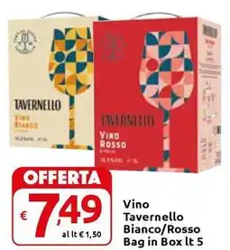 Carrefour Express Vino Tavernello Bianco/Rosso Bag in Box offerta