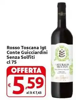 Carrefour Express Rosso Toscana Igt Conte Guicciardini Senza Solfiti offerta
