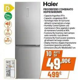 Expert Haier FRIGORIFERO COMBINATO HDPW3618DNPK offerta