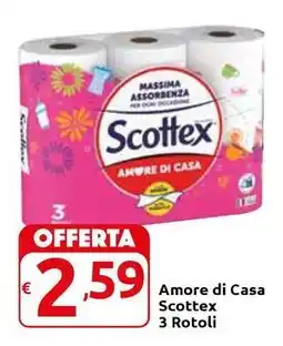 Carrefour Express Amore di Casa Scottex 3 Rotoli offerta