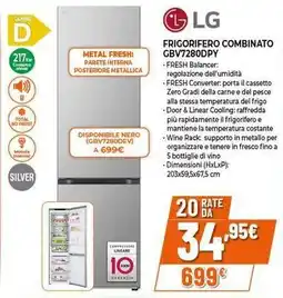 Expert LG FRIGORIFERO COMBINATO GBV7280DPY offerta