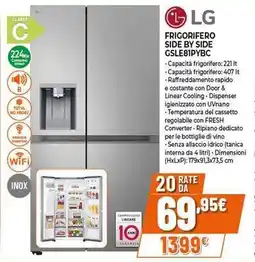 Expert LG FRIGORIFERO SIDE BY SIDE GSLE81PYBC offerta