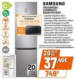 Expert SAMSUNG FRIGORIFERO COMBINATO RB38C675CS9EF offerta