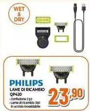 Expert PHILIPS LAME DI RICAMBIO QP420 offerta