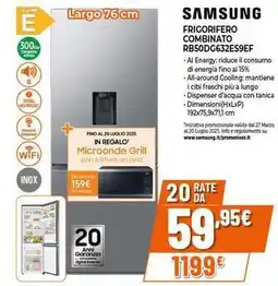 Expert SAMSUNG FRIGORIFERO COMBINATO RB50DG632ES9EF offerta