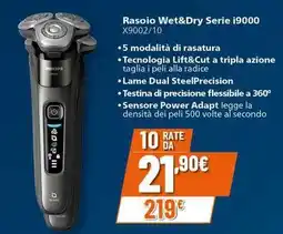 Expert PHILIPS Rasoio Wet&Dry Serie i9000 X9002/10 offerta