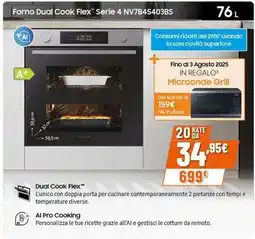 Expert SAMSUNG Forno Dual Cook Flex Serie 4 NV7B45403BS offerta