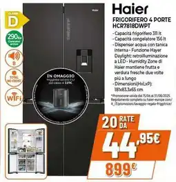 Expert Haier FRIGORIFERO 4 PORTE HCR7818DWPT offerta