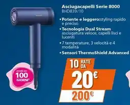 Expert PHILIPS Asciugacapelli Serie 8000 BHD839/10 offerta