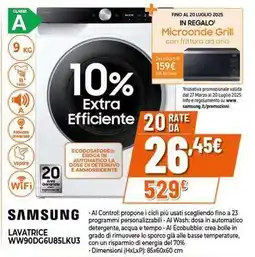 Expert SAMSUNG LAVATRICE WW90DG6U85LKU3 offerta
