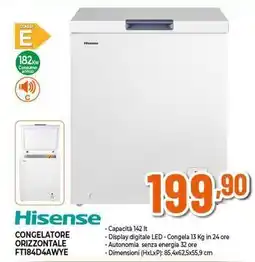 Expert Hisense CONGELATORE ORIZZONTALE FT184D4AWYE offerta