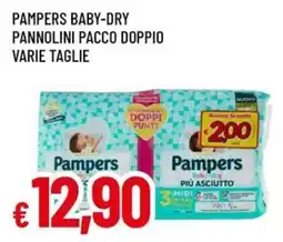 Famila Pampers baby-dry pannolini pacco doppio varie taglie offerta