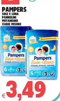 Eté Pampers sole e luna pannolini mutandino varie misure offerta