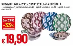 Famila Servizio tavola 12 pezzi in porcellana decorata offerta