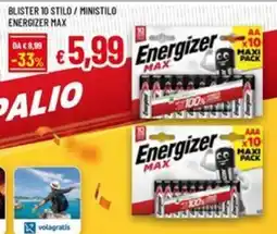 Famila Blister 10 stilo / ministilo energizer max offerta