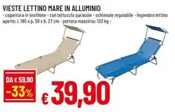 Famila Vieste lettino mare in alluminio offerta