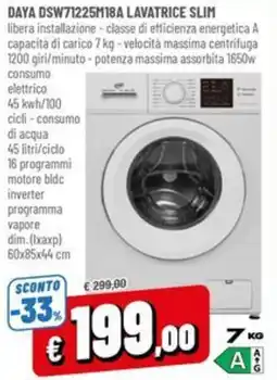 Famila DAYA DSW71225M18A lavatrice Slim offerta