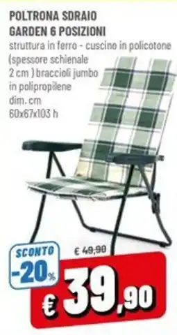 Famila Poltrona sdraio garden 6 posizioni offerta