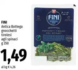 Famila FINI Antica Bottega gnocchetti agli spinaci offerta