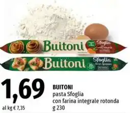 Famila BUITONI pasta Sfoglia con farina integrale rotonda offerta