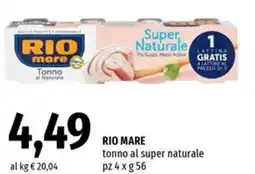 Famila RIO MARE tonno al super naturale offerta