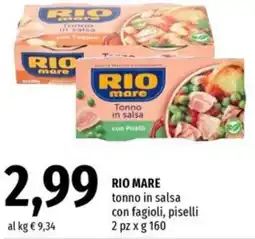 Famila RIO MARE tonno in salsa con fagioli, piselli offerta