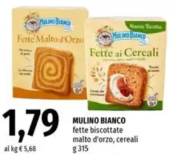Famila MULINO BIANCO fette biscottate malto d'orzo, cereali offerta