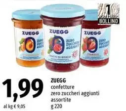 Famila ZUEGG confetture zero zuccheri aggiunti assortite offerta