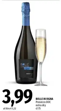 Famila BOLLE IN VIGNA Prosecco DOC extra dry offerta