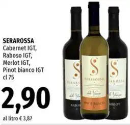 Famila SERAROSSA Cabernet IGT, Raboso IGT, Merlot IGT, Pinot bianco IGT offerta
