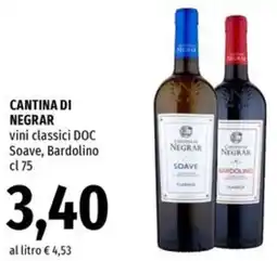 Famila CANTINA DI NEGRAR vini classici DOC Soave, Bardolino offerta