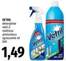 Famila VETRIL detergente vetri e multiuso ammoniaca sgrassante offerta