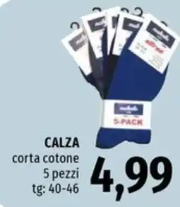 Famila CALZA corta cotone 5 pezzi offerta