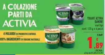 Conad Danone Yogurt Activia 125g x 4 pezzi offerta