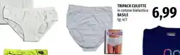 Famila TRIPACK CULOTTE in cotone bielastico BASILE offerta