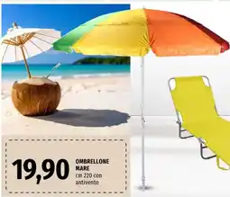 Famila Ombrellone mare cm 220 con antivento offerta