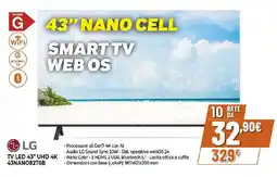 Ipercoop LG TV LED 43" UHD 4K 43NANO82T6B offerta