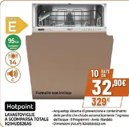 Ipercoop Hotpoint lavastoviglie a scomparsa totale H2IHUD526AS offerta