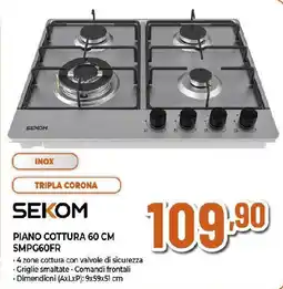 Ipercoop Sekom piano cottura 60 cm SMPG60FR offerta