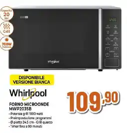 Ipercoop Whirlpool forno microonde MWP203SB offerta