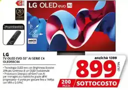 Comet LG TV OLED EVO 55" AI SERIE C4 OLED55C44 offerta