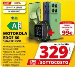 Comet Motorola edge 60 smartphone offerta