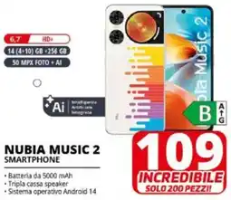 Comet ZTE Nubia music 2 smartphone offerta