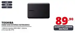 Comet Toshiba hard disk esterno HDTB540EK3 offerta