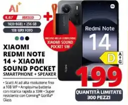 Comet Xiaomi redmi note 14+ xiaomi sound pocket smartphone + speaker offerta