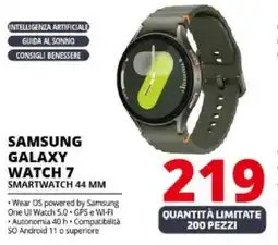 Comet Samsung galaxy watch 7 smartwatch 44 mm offerta
